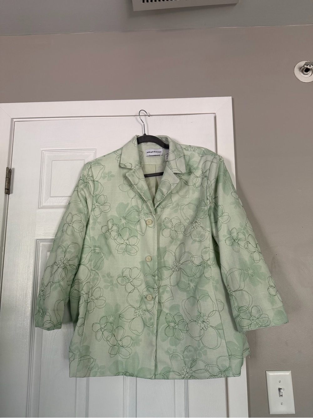 Alfred Dunner Green Floral Pastel Blazer Jacket